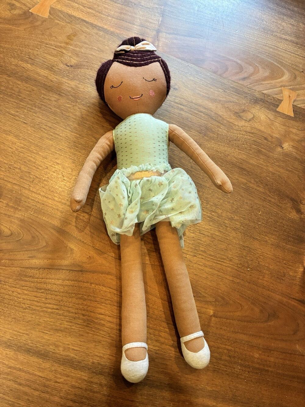 Pillowfort African American Ethnic 20” Plush Doll Ballerina Mint Sparkly Tutu